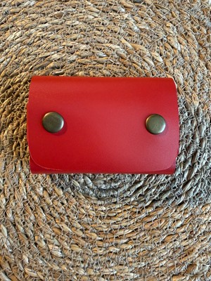 Groderi El Yapımı Minimalist Çıtçıtlı Hakiki Deri Yatay Kartlık & Cüzdan