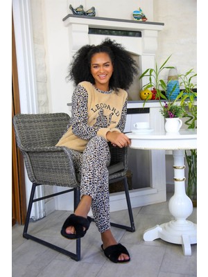 Moda Çizgi Welsoft Polar Kadın Pijama Takımı 8504