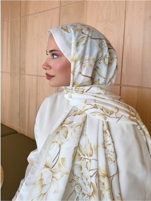 Moda Nuda Mira Ipek Desenli Pamuk Soft Şal Mena Serisi Kırmızı Siyah