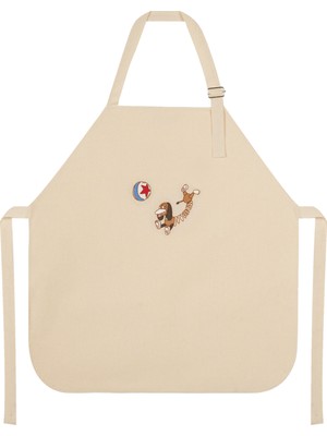 %100 Pamuk Hambez Çocuk Mutfak ve Etkinlik Önlüğü – 4 - 6 Yaş - Nakışlı Çift Kat