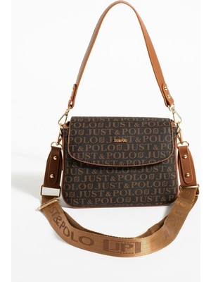 Just Polo Justpolo Kahverengi 2 Bölmeli Kadın Omuz Çantası Ebat Boy 16 cm En 23 cm