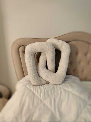 Puff Table Peluş Zincir Yastık Köşeli , Dekoratif Kırlent Teddy Kumaş