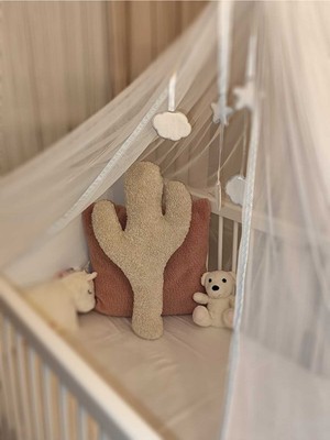 Puff Table Peluş Kaktüs Yastık Dekoratif Kırlent Iç Dolgulu Teddy Kumaş Büyük Boy