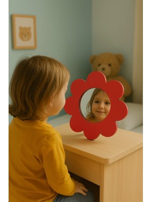 Çocuk Odası Sevimli Masa Üstü Çiçek Figürlü Ayna