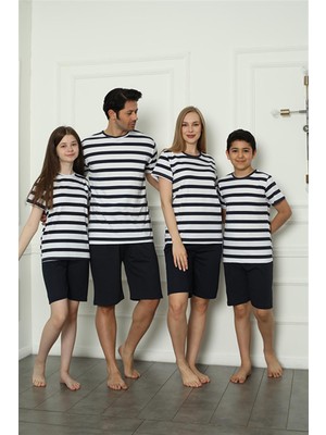 Moda Çizgi Aile Penye Şortlu Pijama Takım (Anne - Kız ) 50116 Ayrı Ayrı Satılır . Fiyatları Farklıdır