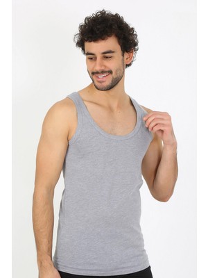 Moda Çizgi Erkek Gri Ribana Atlet 6502