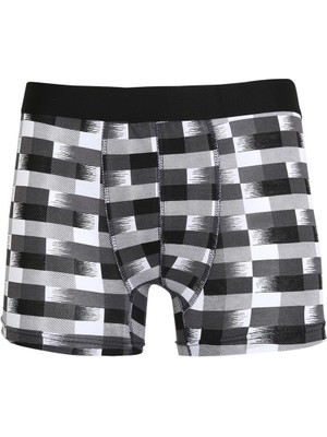 Moda Çizgi Erkek Penye Likralı Desenli Boxer 40120