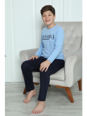 Moda Çizgi Erkek Çocuk Penye Pijama Takım 20412