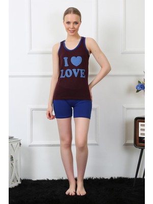 Moda Çizgi Kadın Penye Şortlu Takım 3611