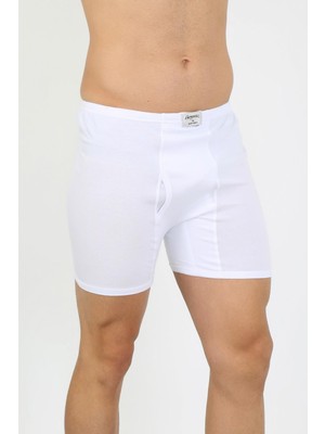Moda Çizgi Erkek Pamuk Paçalı Külot Beyaz 40130