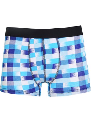 Moda Çizgi Erkek Penye Likralı Desenli Boxer 40115