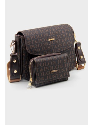 Just Polo Justpolo Kadın Üç Bölmeli Omuz Çantası ve Cüzdan Kombini