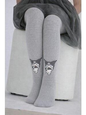Gigi Giyim Kuromi Desenli Fitilli Termal Kız Çocuk Külotlu Çorap