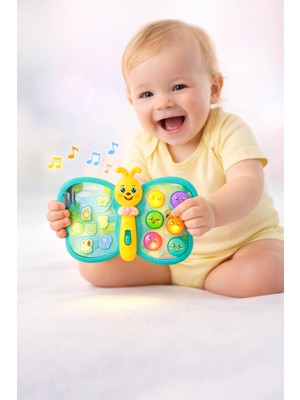 Toha Işıklı Müzikli Interaktif Kelebek Eğitici Oyuncak | Bebekler Için Duyusal Gelişim Oyuncağı