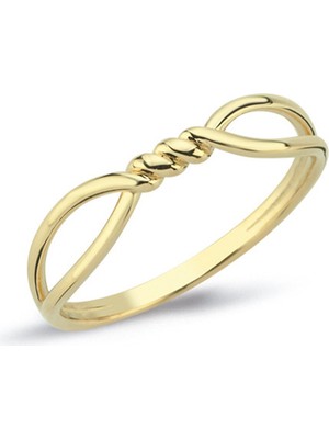 Oroline Kuyumculuk 8 Ayar Düğüm Desenli Kadın Şık Taşsız Altın Yüzük