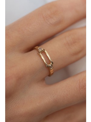 Oroline Kuyumculuk 8 Ayar Minimal Şık Kadın Altın Yüzük