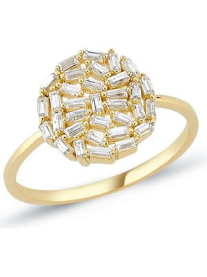 Oroline Kuyumculuk 14 Ayar Trend Taşlı Kadın Altın Yüzük