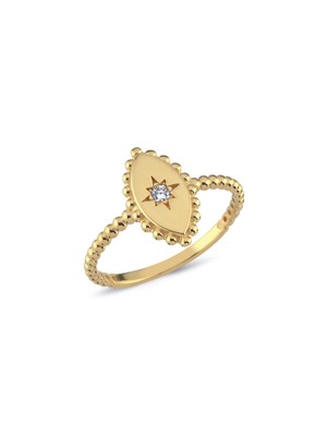 Oroline Kuyumculuk 14 Ayar Yıldız Desenli Kadın Altın Yüzük