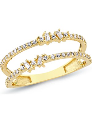 Oroline Kuyumculuk 14 Ayar Çift Sıra Kadın Altın Yüzük