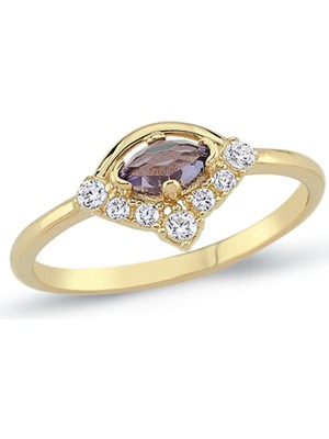 Oroline Kuyumculuk 14 Ayar Şık Kadın Minimal Altın Yüzük