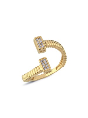 Oroline Kuyumculuk 8 Ayar Açık Uçlu Vurgulu Kadın Altın Yüzük