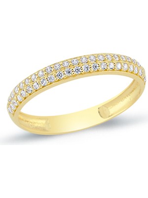 Oroline Kuyumculuk 14 Ayar Taşlı Şık Kadın Altın Yüzük