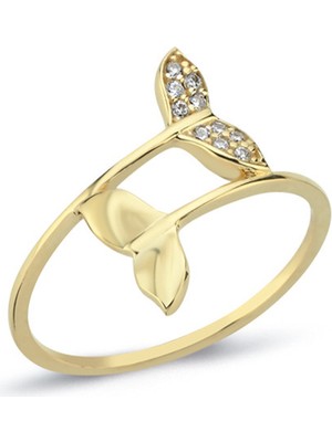 Oroline Kuyumculuk 8 Ayar Minimal Taşlı Kadın Altın Yüzük