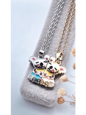 Serenity Mıknatıslı Figür Çift Arkadaş Çelik Kolye