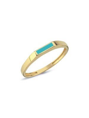 Oroline Kuyumculuk 8 Ayar Mineli Şık Minimal Kadın Altın Eklem Yüzük