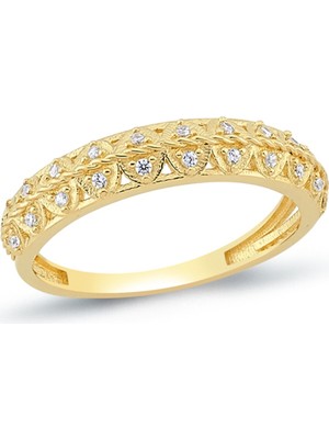 Oroline Kuyumculuk 8 Ayar Trend Taşlı Kadın Altın Yüzük