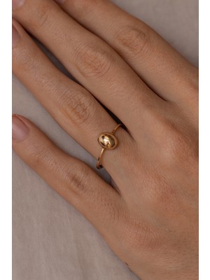 Oroline Kuyumculuk 8 Ayar Oval Taşsız Kadın Altın Yüzük