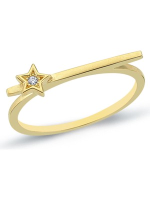 Oroline Kuyumculuk 14 Ayar Şık Minimal Kadın Altın Eklem Yüzük