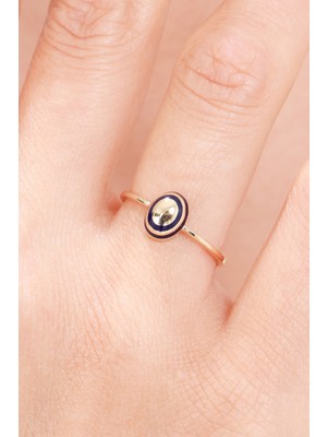 Oroline Kuyumculuk 8 Ayar Oval Mineli Kadın Altın Eklem Yüzük