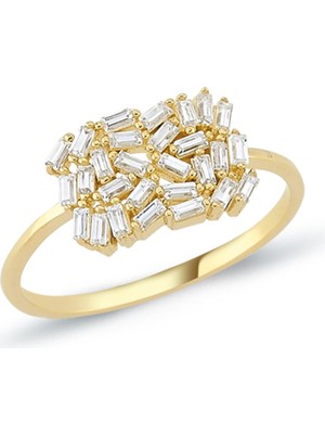 Oroline Kuyumculuk 14 Ayar Şık Kadın Altın Yüzük