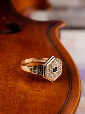 Oroline Kuyumculuk 14 Ayar Şık Vintage Kadın Altın Yüzük