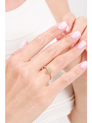 Oroline Kuyumculuk 14 Ayar Kalp Desenli Modern Altın Kadın Yüzük