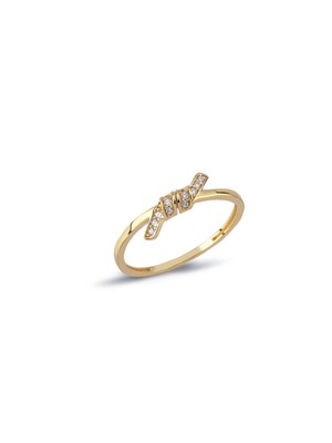 Oroline Kuyumculuk 14 Ayar Taşlı Tel Düğüm Desenli Kadın Minimal Altın Yüzük
