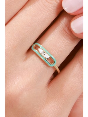 Oroline Kuyumculuk 8 Ayar Mineli Şık Minimal Kadın Altın Eklem Yüzük