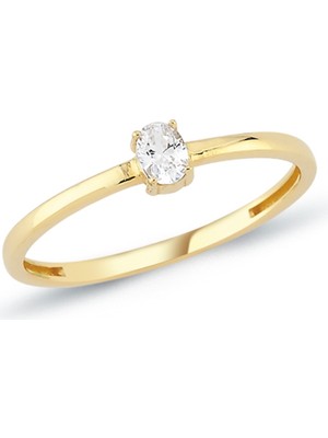 Oroline Kuyumculuk 8 Ayar Altın Tektaş Kadın Yüzük