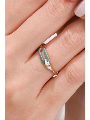 Oroline Kuyumculuk 14 Ayar Mineli Şık Kadın Altın Yüzük