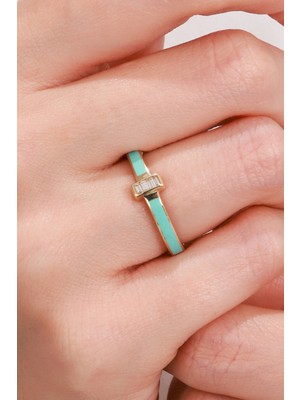 Oroline Kuyumculuk 14 Ayar Baget Taşlı Mineli Altın Kadın Eklem Yüzük