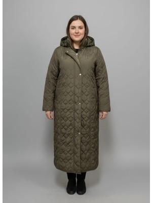 Mihrinaz Kadın Büyük Beden Içi Tüylü Kapitone Mont