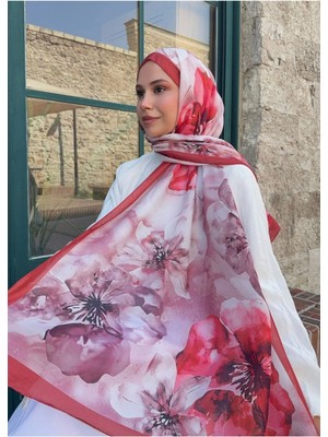 Moda Nuda Mira Ipek Mira Ipek Gül Desen Pamuk Şal Bordo