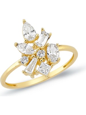 Oroline Kuyumculuk 8 Ayar Modern ve Şık Kadın Altın Yüzük