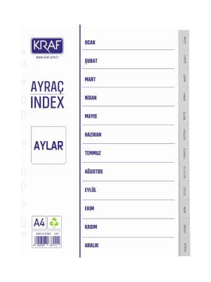 Kraf Seperatör, Tarih Ayları, Klasör Içi Ayraç, Düzenleyici