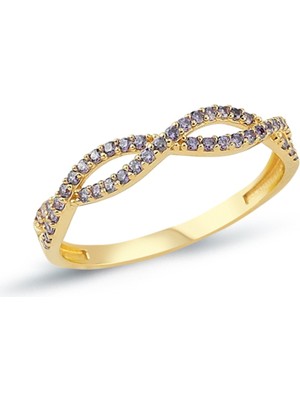 Oroline Kuyumculuk 14 Ayar Sonsuzluk Desenli Minimal Kadın Altın Yüzük