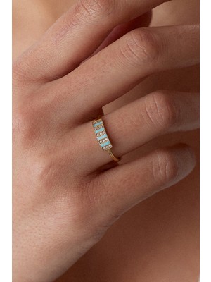 Oroline Kuyumculuk 14 Ayar Mineli Kadın Şık Kadın Altın Yüzük