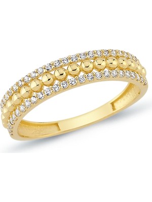 Oroline Kuyumculuk 8 Ayar Trend Taşlı Altın Kadın Yüzük