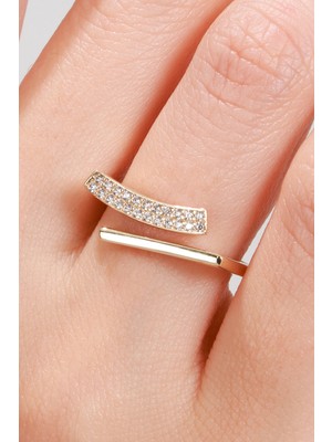 Oroline Kuyumculuk 14 Ayar Taşlı Minimal Altın Eklem Yüzük