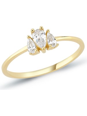 Oroline Kuyumculuk 14 Ayar Şık Günlük Kadın Altın Yüzük